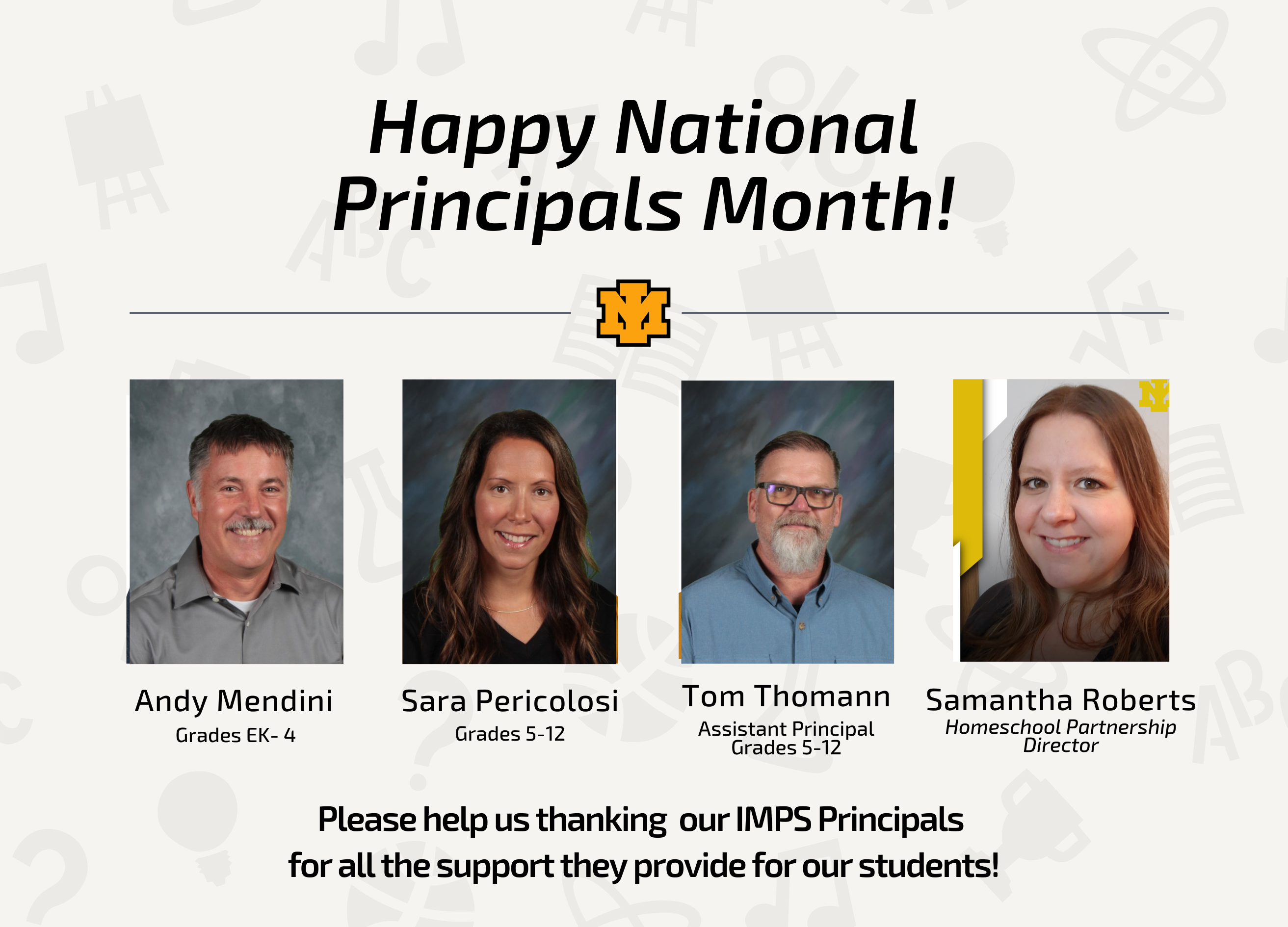 vOctober is National Principals Month